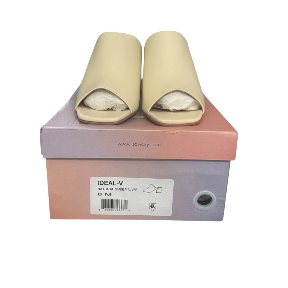 NIB! Lisa Vicky Virtue Sandal Cream Open-Toe Mule Slides - Size 8 - Picture 9 of 10